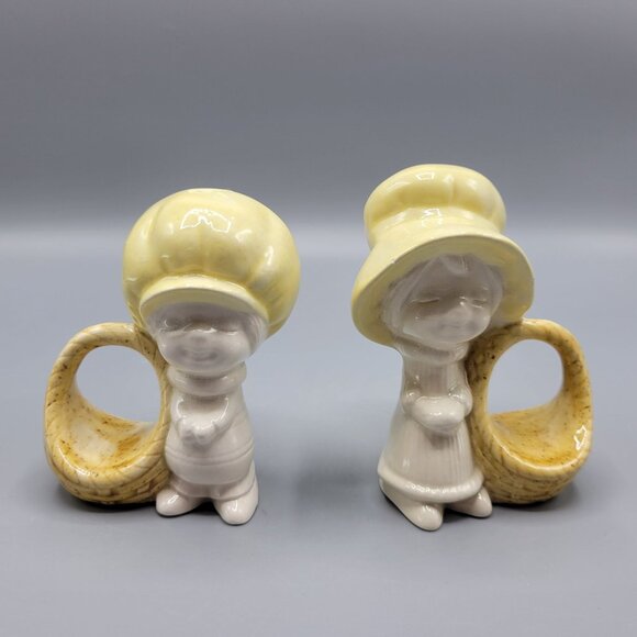 Vintage Porcelain Holly Hobbie Napkin Holders Ceramic Figurine Set Of 6 - Picture 3 of 10